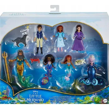 Panenka Disney Princezny Mattel Malá mořská víla Sada malých panenek a kamarádů z pevniny a moře HND30 29 cm