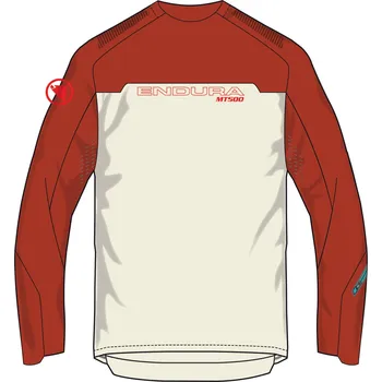 cyklistický dres TRIČKO S DLOUHÝM RUKÁVEM ENDURA MT500 BURNER RED M