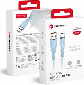 Datový kabel USB kabel A - USB C Forcell F-Energy 66W Silikonový 1 m C342 modrý