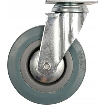 Pojezdové kolečko Otočné kolečko s brzdou, průměr 125 mm, kovová konstrukce, gumová obruč