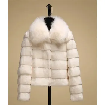 Dámská vesta Best Fashion Dámská kožešinová vesta z králičí a liščí kožešiny Velikost: S, Barva (Varianta): Bílá