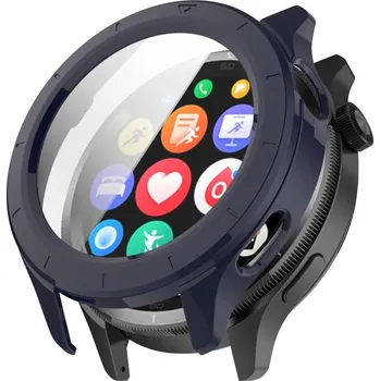 Příslušenství k chytrým hodinkám VSECHNONAMOBIL 104982 PC FULL COVER Plastový kryt se sklem pro Xiaomi Watch S4 tmavomodrý