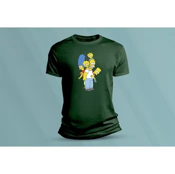 Chlapecké tričko Dětské bavlněné tričko Simpsonovi 3. velikost 104 Lahvově zelená