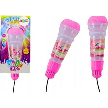 Mikrofon Dětský Mikrofon na Karaoke s Echem a Světly - Růžový