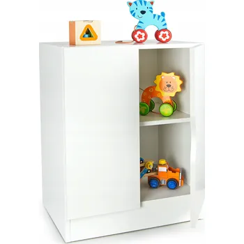 Komoda Dvou-dveřová skříňka s policí 60x42x78 cm Bílá matná, například do dětského pokoje