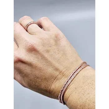 Náramek Miyuki Delica náramek - odstín starorůžová 16 - 18 cm cca 16,5 cm