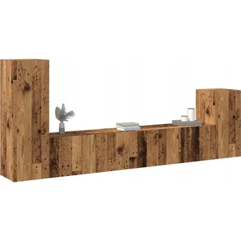 Televizní stolek Sestava 4 TV skříněk, staré dřevo, materiál na bázi dřeva