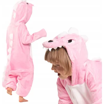 Chlapecké pyžamo Dětské pyžamo Kigurumi Onesie Kostým Dinosaurus Růžové 105-115