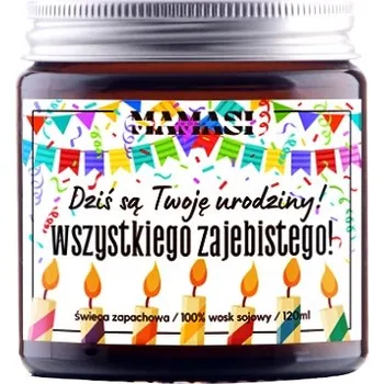 Svíčka Sójová svíčka k narozeninám, Dárek, Upomínka, Vonná 120 ml