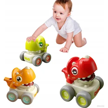Autíčka pro děti 1-3 roky, sada 3 Kusů Dinosaurus