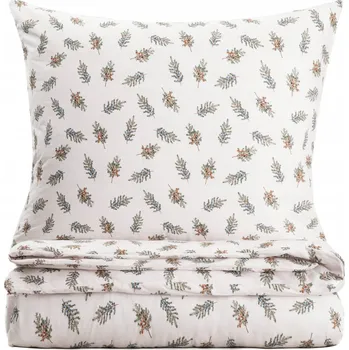 Povlečení Povlečení RAMOSCELLI bílé s vánočním potiskem 160x200cm + 2 x 70x80cm HOMLA