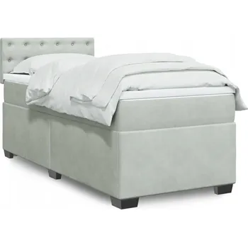 Postel Čalouněná jednolůžková postel VidaXL 80x200 cm, odstíny šedé