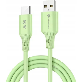 Datový kabel USB kabel A na USB C Forcell F-Energy QC4.0 3A 66W Silikonový 1 m zelený