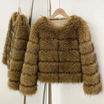 Dámská parka Best Fashion Krátká dámská bunda z umělé kožešiny s efektem patchworku Velikost: L, Barva (Varianta): 5Lines faux fur