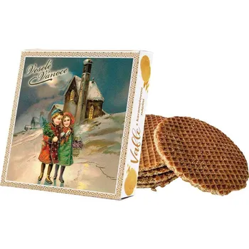 Vafle s karamelovou náplní v krabičce se stojánkem - Veselé Vánoce