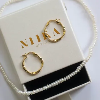 Náhrdelník Set White Pearl Gold