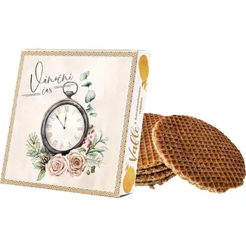 Vafle s karamelovou náplní v krabičce se stojánkem - Vánoční čas