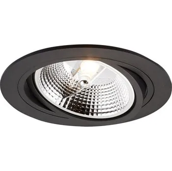 Bodové svítidlo Zapuštěné halogenové svítidlo očko černé CHUCK 16 cm