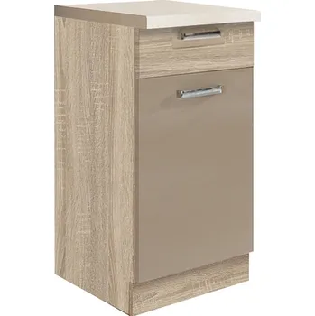 PREMIO sc | dolní skříňka PRE-2D se zásuvkou a policí | 40 cm | VÝBĚR KOVÁNÍ | sonoma/capuccino lesk