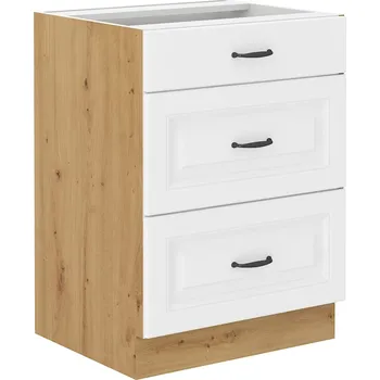 STILO ab | dolní skříňka 60D 3S se zásuvkami PREMIUM BOX | 60 cm | artisan/bílá