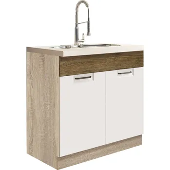 FAVORIT r | dolní skříňka FR-12D dřezová | 80 cm | ribbeck/bílá lesk | VÝBĚR KORPUSU