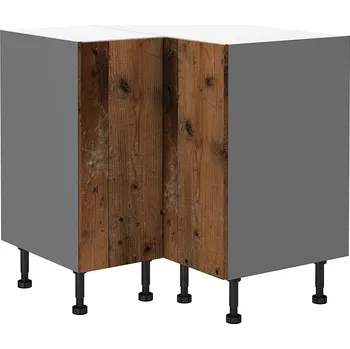 Kuchyňská skříňka OLD STYLE | dolní kuchyňská skříňka 90x90 DN 2F rohová s policí | 90x90 cm | antracit/old style