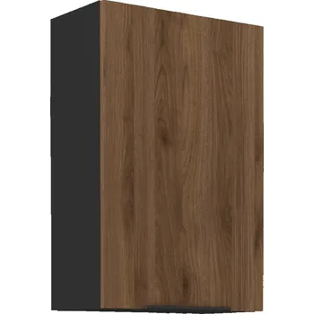 Kuchyňská skříňka MONZA o | horní skříňka 60 G-90 1F s policemi | 60 cm | UNI dvířka | VYSOKÁ | černá/ořech okapi