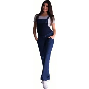 Těhotenské šaty Be MaaMaa Těhotenské kalhoty s láclem - tmavý jeans Velikost oblečení: S (36)