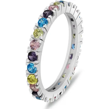 Módní doplněk Brilio Silver Hravý stříbrný prsten s barevnými zirkony RI116WRBW 58 mm + 2 měsíce na vrácení zboží