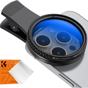 K&F Concept Polarizační CPL filtr s klipem pro mobilní telefony (CPL filtr s průměrem 52mm s držákem na mobil KF01.2676)