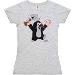 Dámské tričko Krteček: Juhu (XS) šedá bavlna