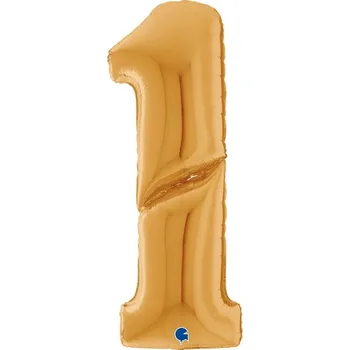 Balónek Foliová číslice zlatá 1 - 163 cm
