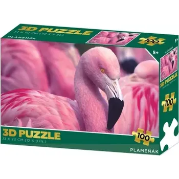 Puzzle 3D puzzle plameňák 100 dílků