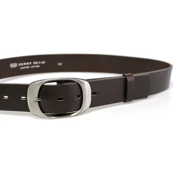 Opasek PENNY BELTS Kožený opasek 72NKS-04 tmavě hnědý - 85 cm