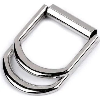 Kovová spona dvojitá, průvlek 20 mm, barva 1 nikl