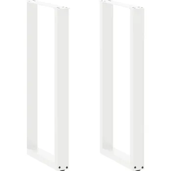 Jídelní stůl OMAXI Nohy barového stolu ve tvaru U, 2 ks, bílé, 40 x (100-101) cm, ocel 311689