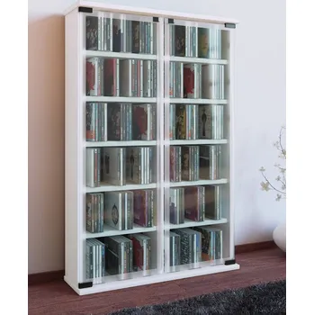 Vcm CD a DVD skříňka Galerie, bílá