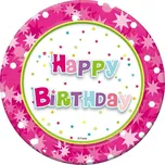 GodanPapírové talířky 6ks - Happy Birthday - růžové