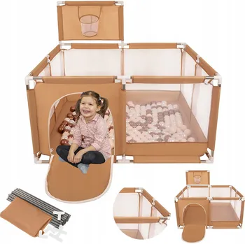 Dětská ohrádka HRACÍ OHRÁDKA S KOŠEM SUCHÝ BAZÉN PRO DĚTI + 200 MÍČKŮ