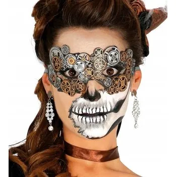 Karnevalová maska Benátská maska na oči Guirca 12904, latexová, zlatá