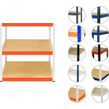 Dílenský regál Kovový regál HELIOS HWO 90x110x35 cm, 3 police, nosnost 275 kg na polici - ideální do skladu, garáže