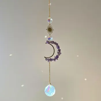 Okenní dekorace Lapač slunce - Energetická rovnováha s ametystem, Feng Shui energie, délka 30 cm