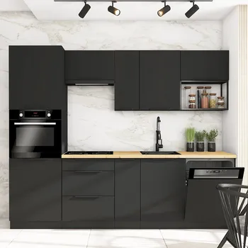 Kuchyňská linka Kuchyňská linka SIENA a | 260 cm | UNI dvířka | PREMIUM BOX | černá