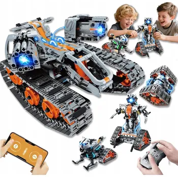ostatní stavebnice DĚTSKÝ ROBOT 4V1 DÁLKOVĚ OVLÁDANÉ MONTÁŽNÍ STAVEBNICE MEGA SADA DÁREK