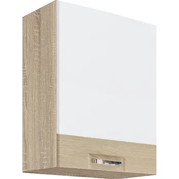 Kuchyňská skříňka PREMIO sc | horní skříňka PRE-33G s policemi | 50 cm | UNI dvířka | sonoma/bílá lesk