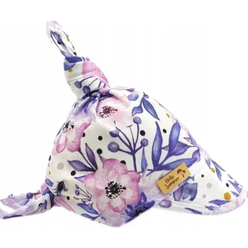 Kojenecký body Baby Nellys Dětský bavlněný šátek s kšiltem na zavazování, Premium Baby Nellys, růže retro Velikost koj oblečení: 68-86 (6-18m)