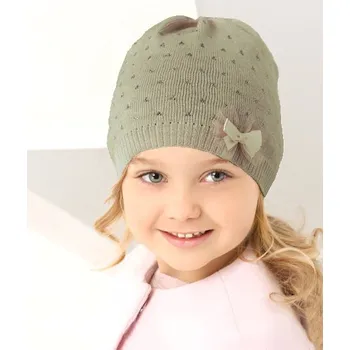 Kojenecká čepice AJS Háčkovaná čepička s kamínky Mašlička, šedá Velikost koj oblečení: 62/68 (3-6m)