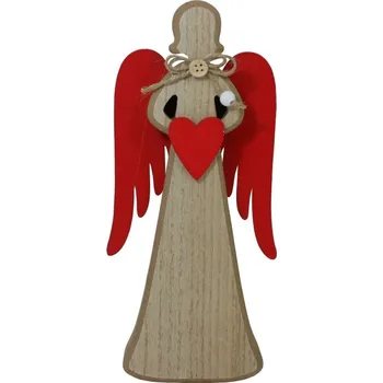 Vánoční dekorace Anděl s červenými křídly 25cm 2009288