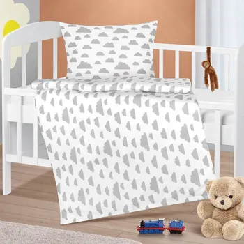 Povlečení Dětské povlečení bavlna Agáta mráčky 90x135, 45x60 cm