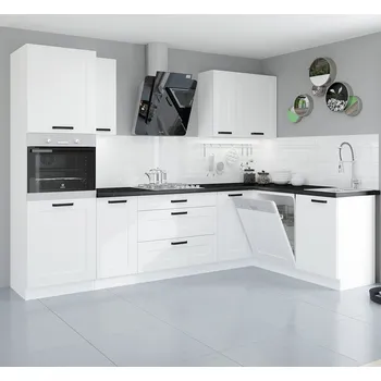 Kuchyňská linka Kuchyňská linka LUNA bb | 285x155 cm | PREMIUM BOX zásuvky | UNI dvířka | bílá mat